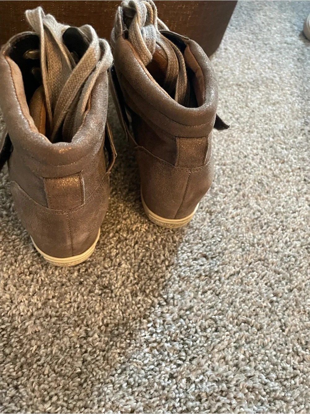Paul Green Brown Wedge High-Top Sneakers